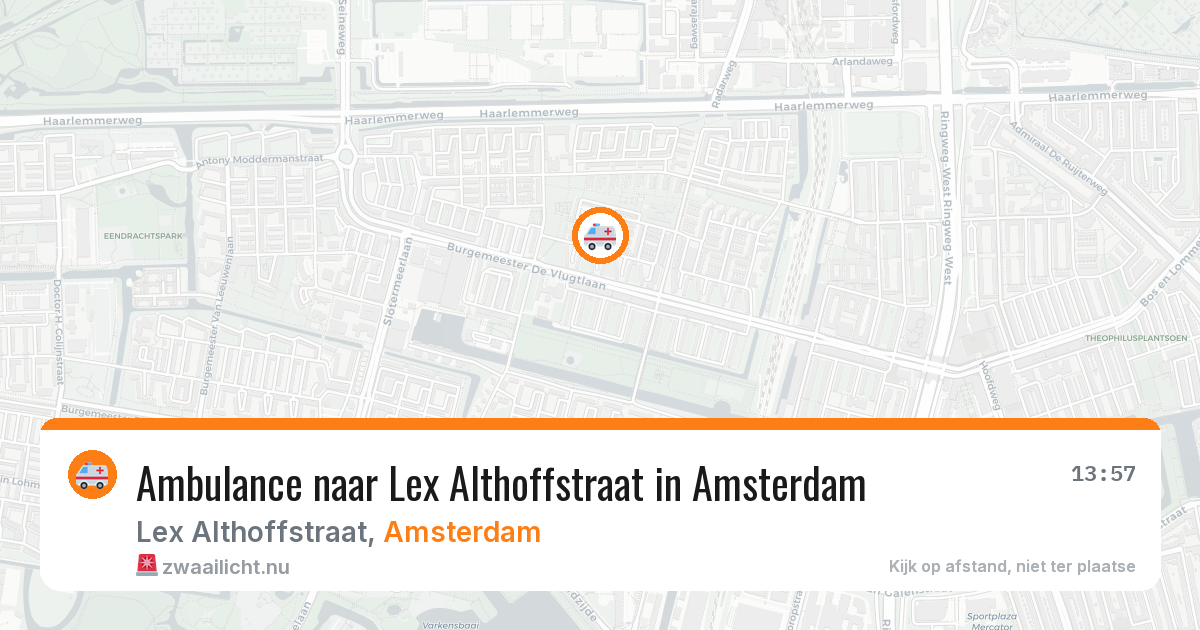 Ambulance naar Lex Althoffstraat in Amsterdam — 13 jul 2026