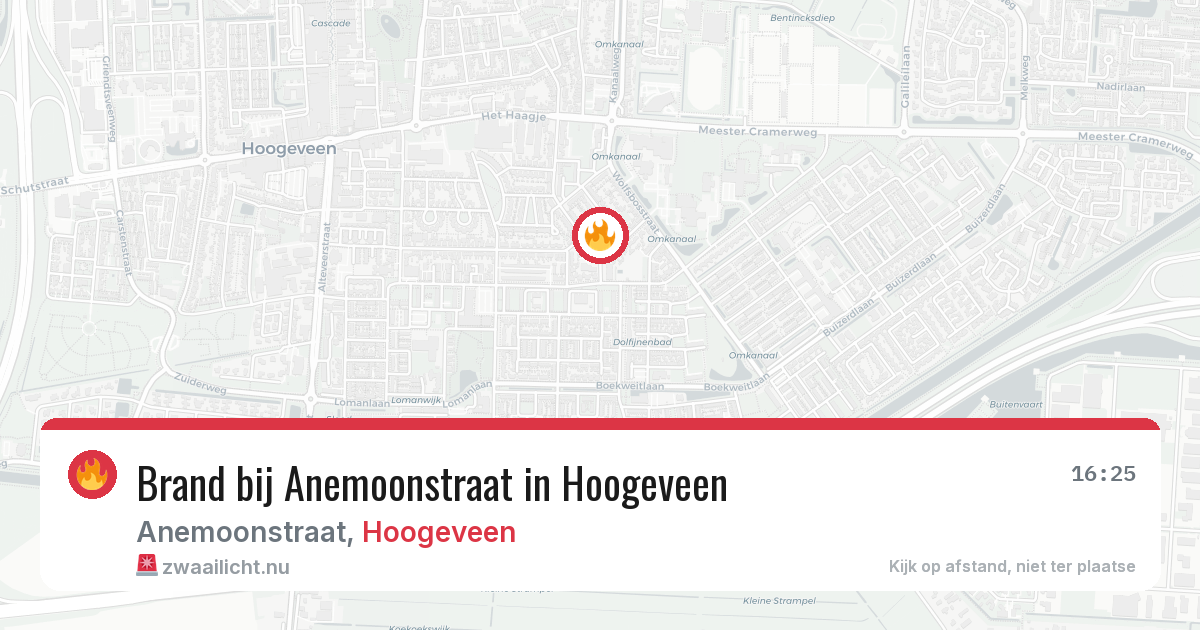 Brand bij Anemoonstraat in Hoogeveen — 21 apr 2026