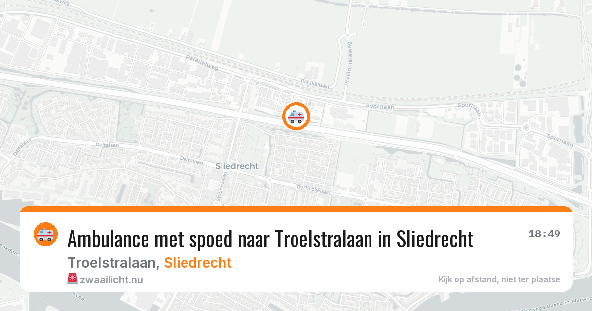 Ambulance met spoed naar Troelstralaan in Sliedrecht — 18 jan 2026