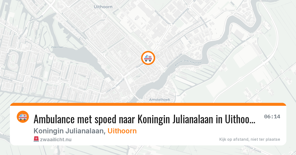 Ambulance met spoed naar Koningin Julianalaan in Uithoorn — 2 jun 2026