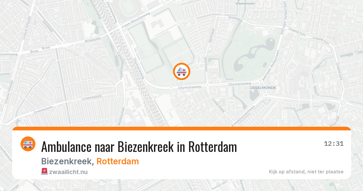 Ambulance naar Biezenkreek in Rotterdam — 20 jul 2026