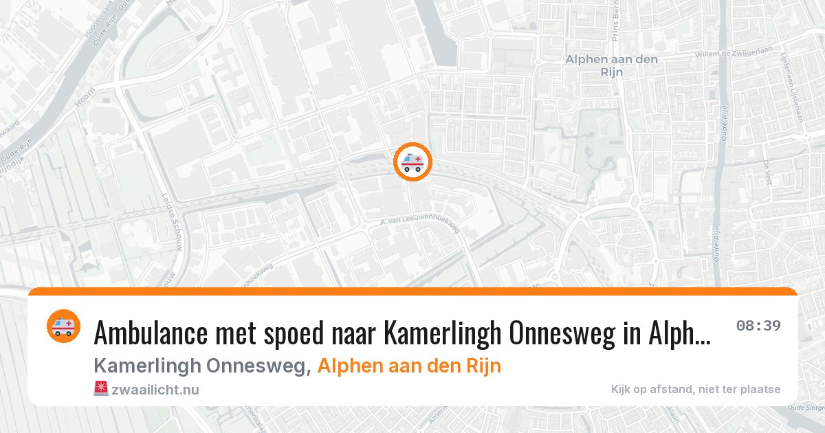 Ambulance met spoed naar Kamerlingh Onnesweg in Alphen aan den Rijn — 23 jul 2026