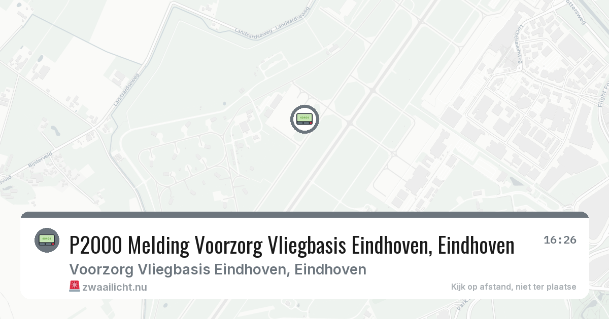 P2000 Melding Voorzorg Vliegbasis Eindhoven, Eindhoven — 12 mei 2026
