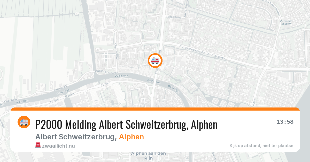 P2000 Melding Albert Schweitzerbrug, Alphen — 8 jun 2026