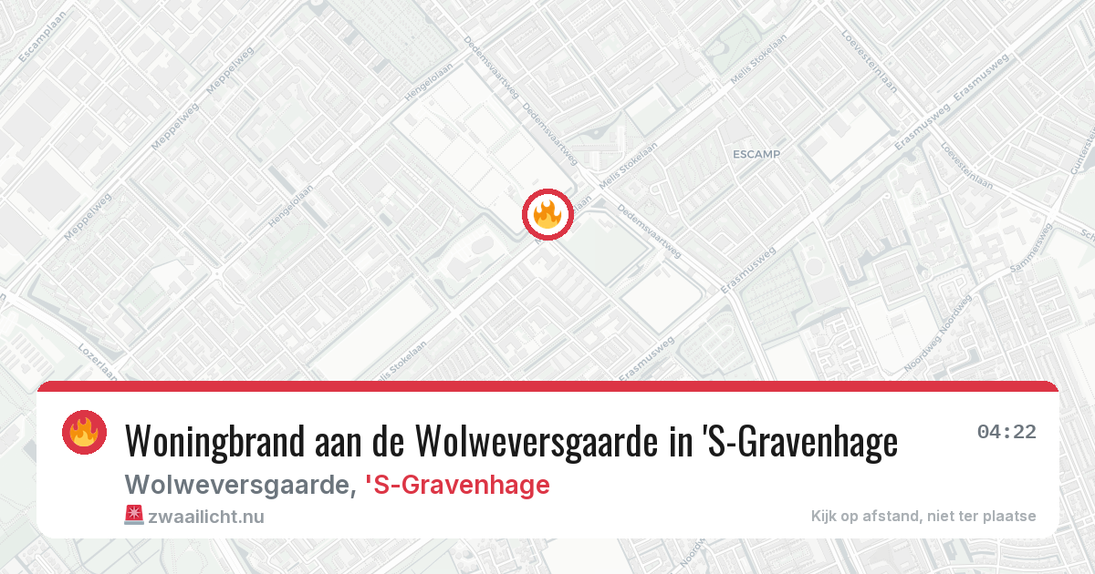 Woningbrand aan de Wolweversgaarde in 'S-Gravenhage — 24 mei 2026