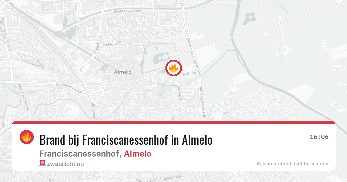 Brand bij Franciscanessenhof in Almelo — 26 mei 2026