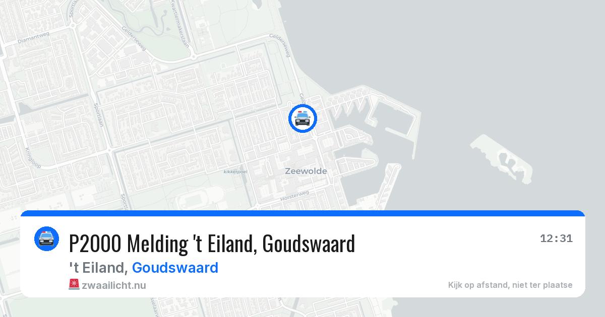 P2000 Melding 't Eiland, Goudswaard — 20 jul 2026
