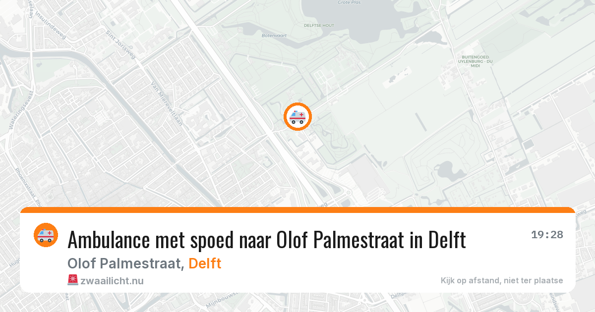 Ambulance met spoed naar Olof Palmestraat in Delft — 17 mrt 2026