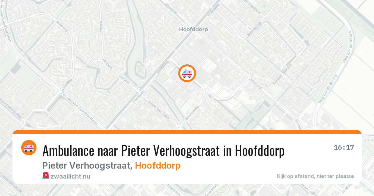 Ambulance naar Pieter Verhoogstraat in Hoofddorp — 23 jul 2026