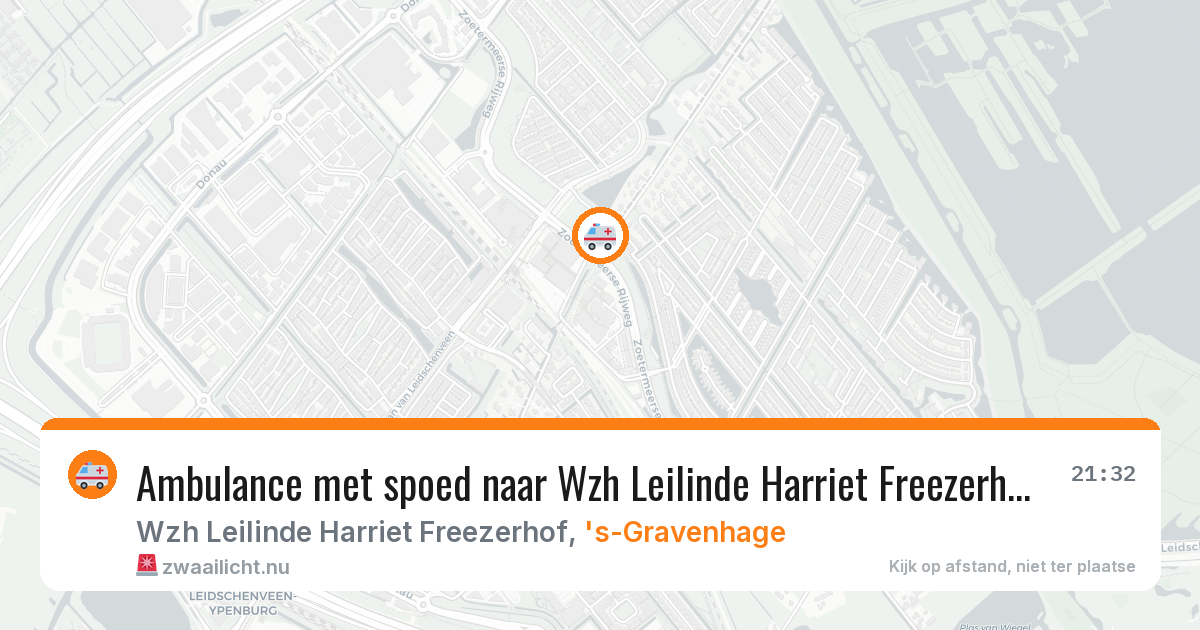 Ambulance met spoed naar Wzh Leilinde Harriet Freezerhof in 's-Gravenhage — 19 jul 2026