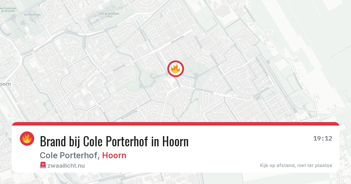 Brand bij Cole Porterhof in Hoorn — 10 jul 2026