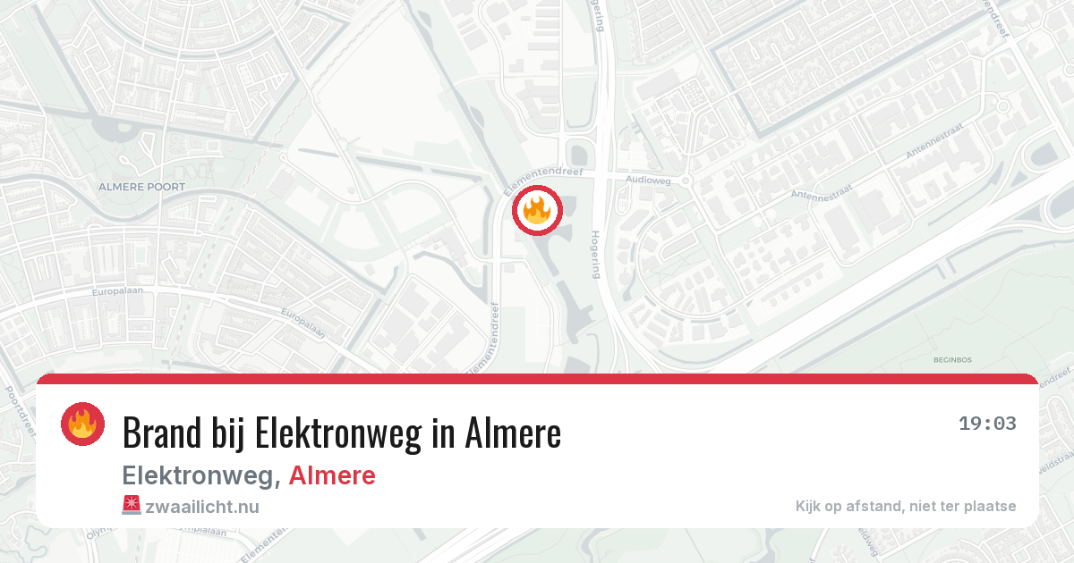 Brand bij Elektronweg in Almere — 22 mrt 2026