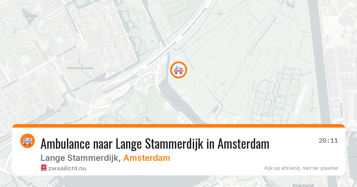 Ambulance naar Lange Stammerdijk in Amsterdam — 15 jul 2026