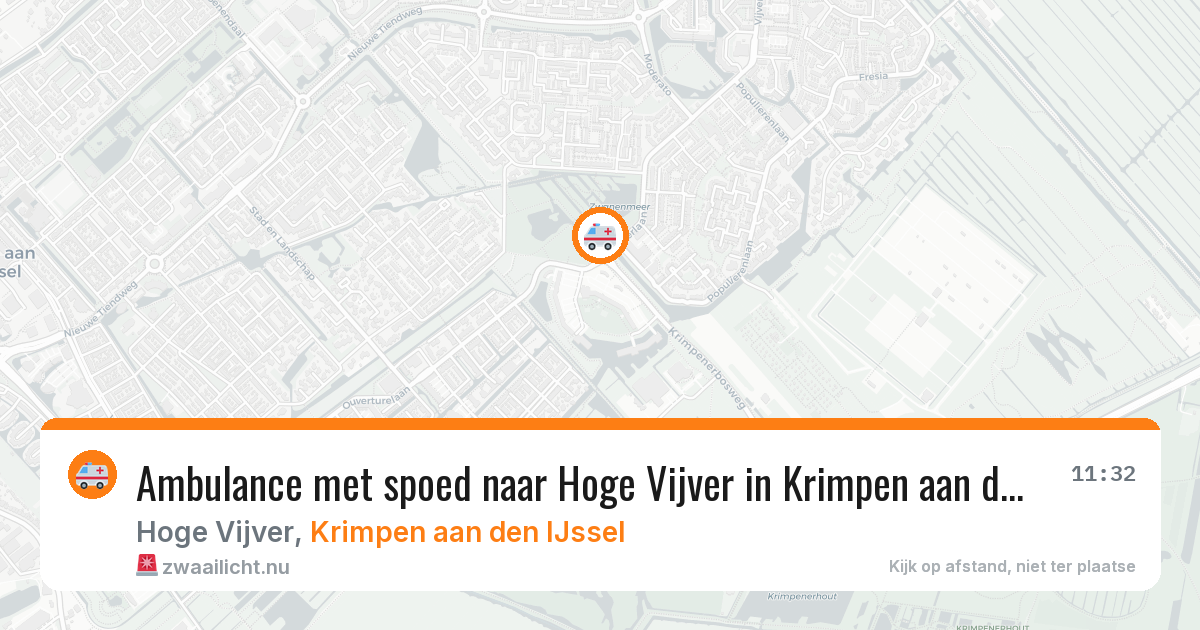 Ambulance met spoed naar Hoge Vijver in Krimpen aan den IJssel — 12 jul 2026