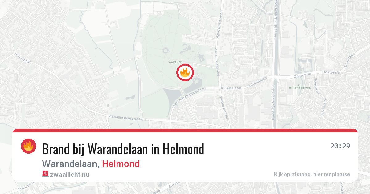 Brand bij Warandelaan in Helmond — 9 jul 2026