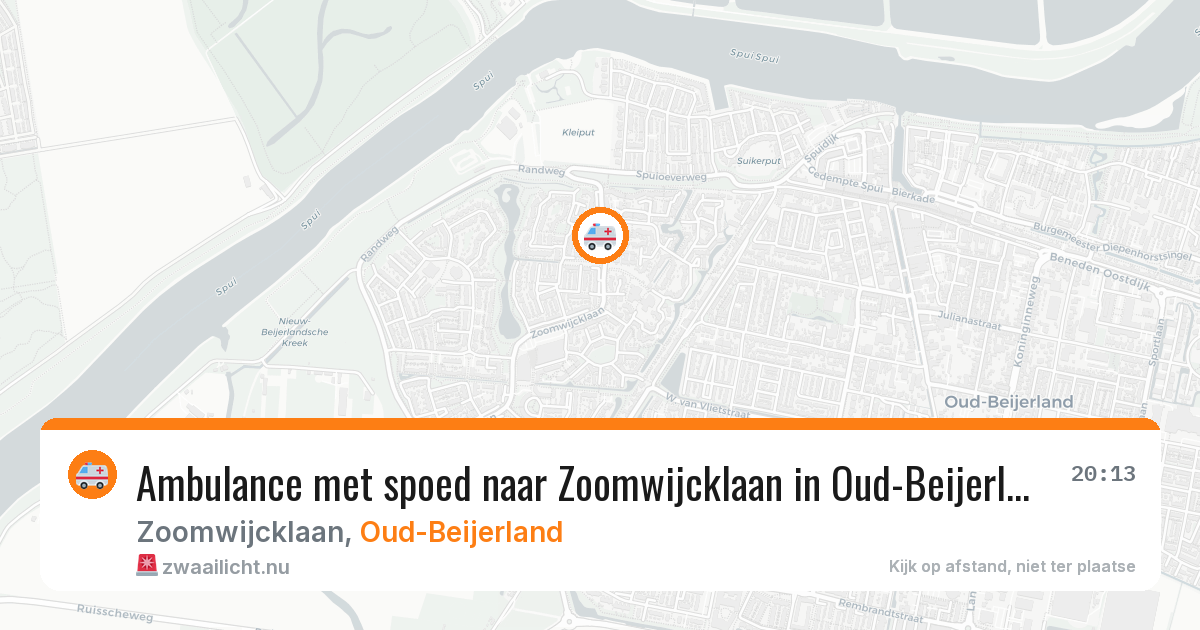 Ambulance met spoed naar Zoomwijcklaan in Oud-Beijerland — 6 jun 2026