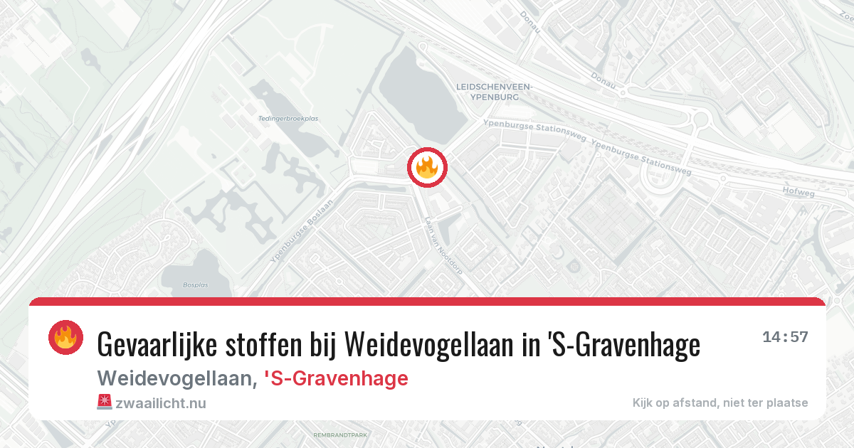 Gevaarlijke stoffen bij Weidevogellaan in 'S-Gravenhage — 21 mei 2026