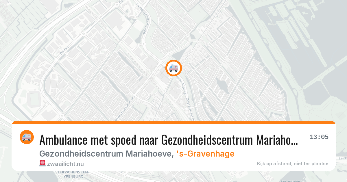 Ambulance met spoed naar Gezondheidscentrum Mariahoeve in 's-Gravenhage — 9 feb 2026