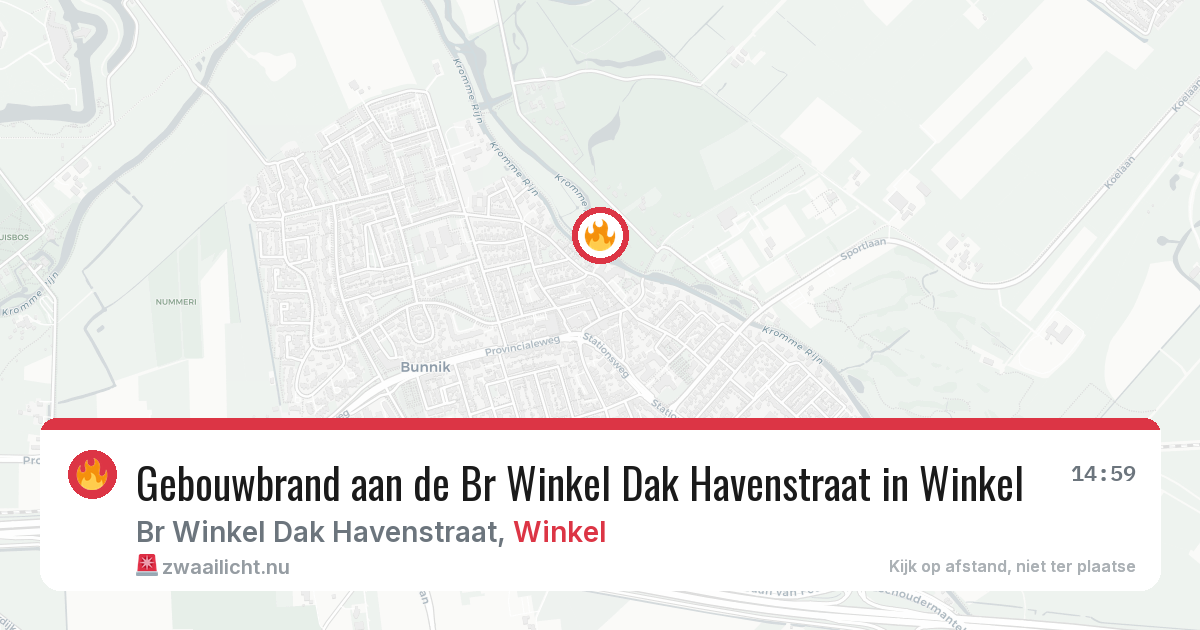 Gebouwbrand aan de Br Winkel Dak Havenstraat in Winkel — 30 jan 2026