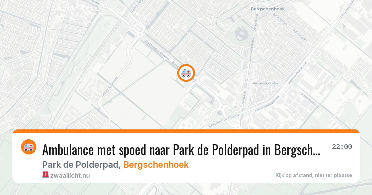 Ambulance met spoed naar Park de Polderpad in Bergschenhoek — 13 jul 2026