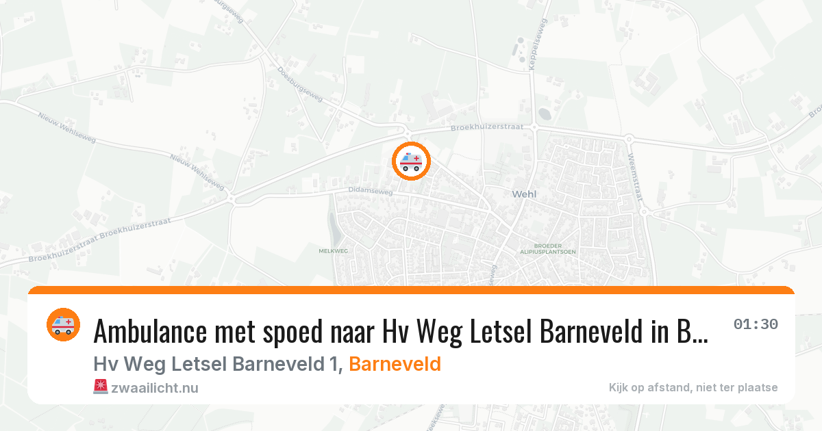 Ambulance met spoed naar Hv Weg Letsel Barneveld in Barneveld — 26 mei 2026