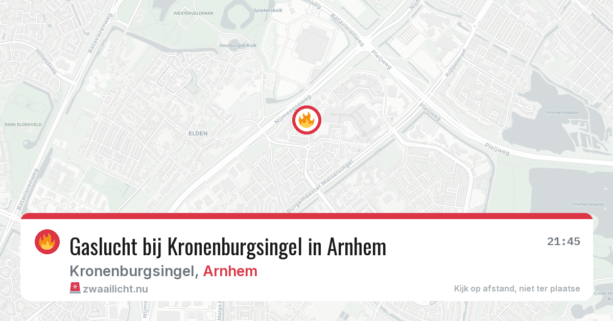 Gaslucht bij Kronenburgsingel in Arnhem — 7 mei 2026