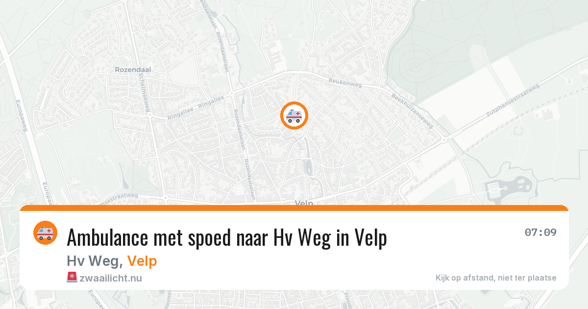 Ambulance met spoed naar Hv Weg in Velp — 15 mei 2026