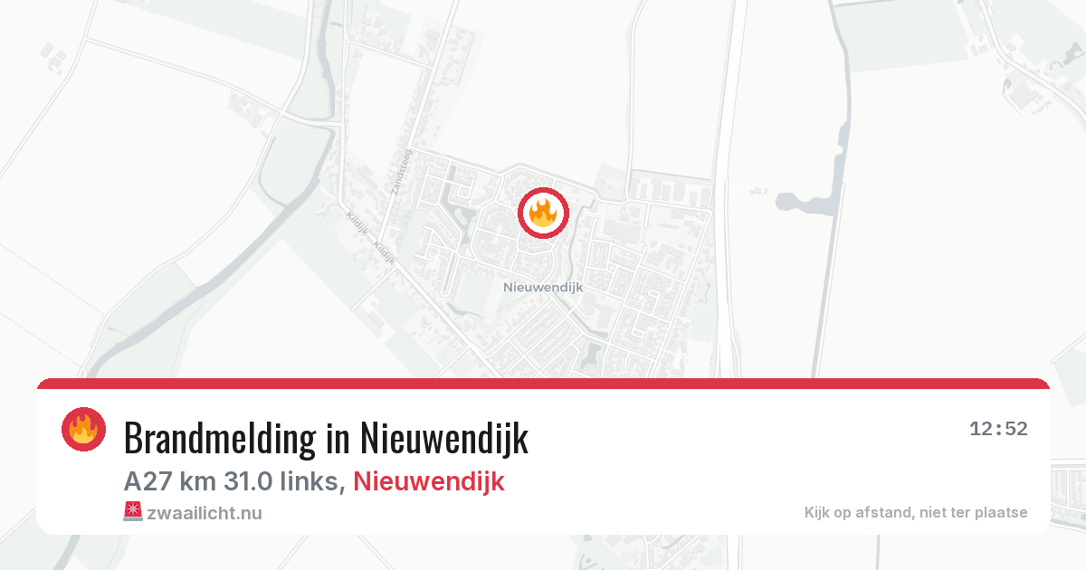 Brandmelding in Nieuwendijk — 22 jul 2026