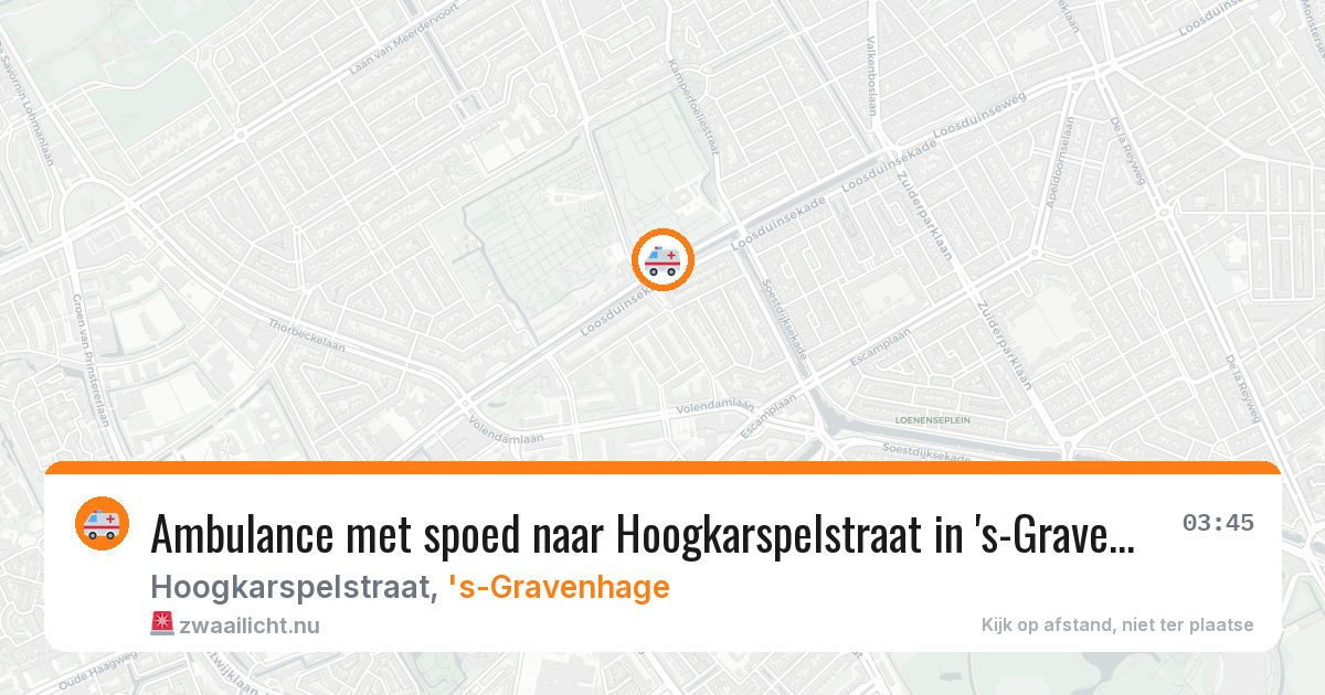 Ambulance met spoed naar Hoogkarspelstraat in 's-Gravenhage — 17 jul 2026