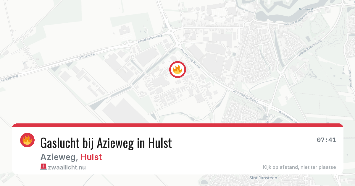 Gaslucht bij Azieweg in Hulst — 8 jun 2026