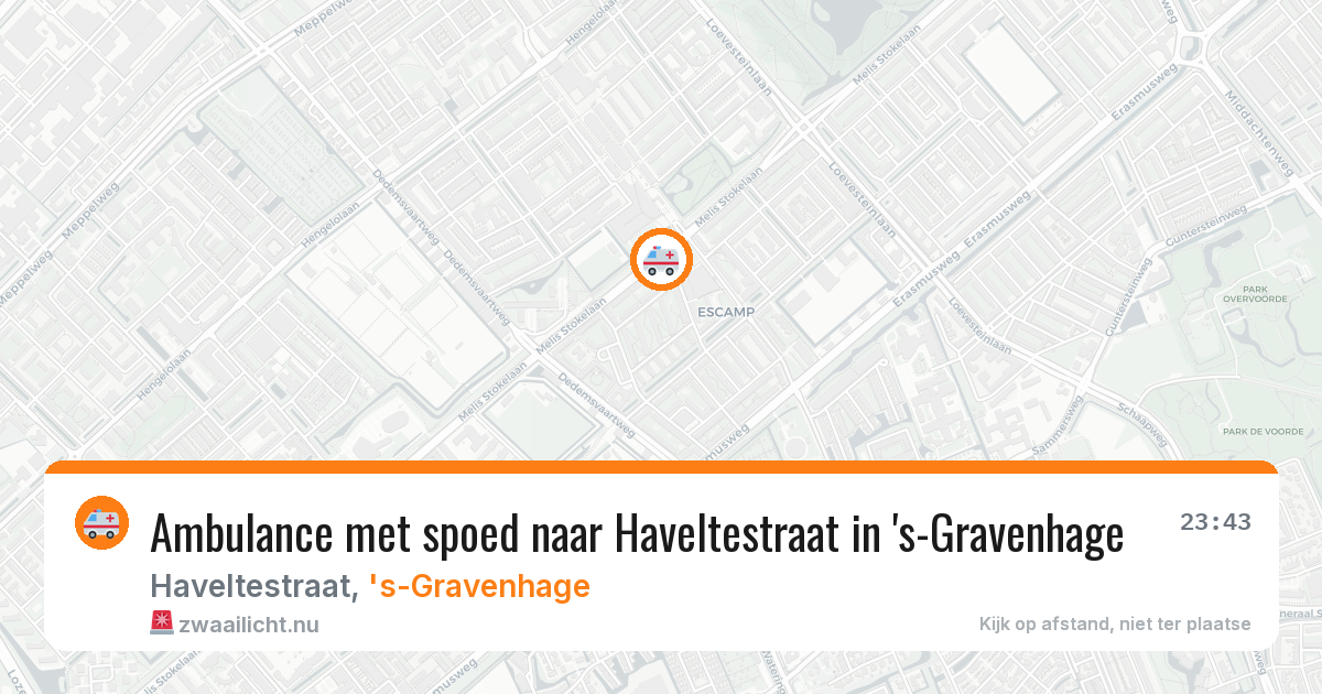 Ambulance met spoed naar Haveltestraat in 's-Gravenhage — 27 mei 2026
