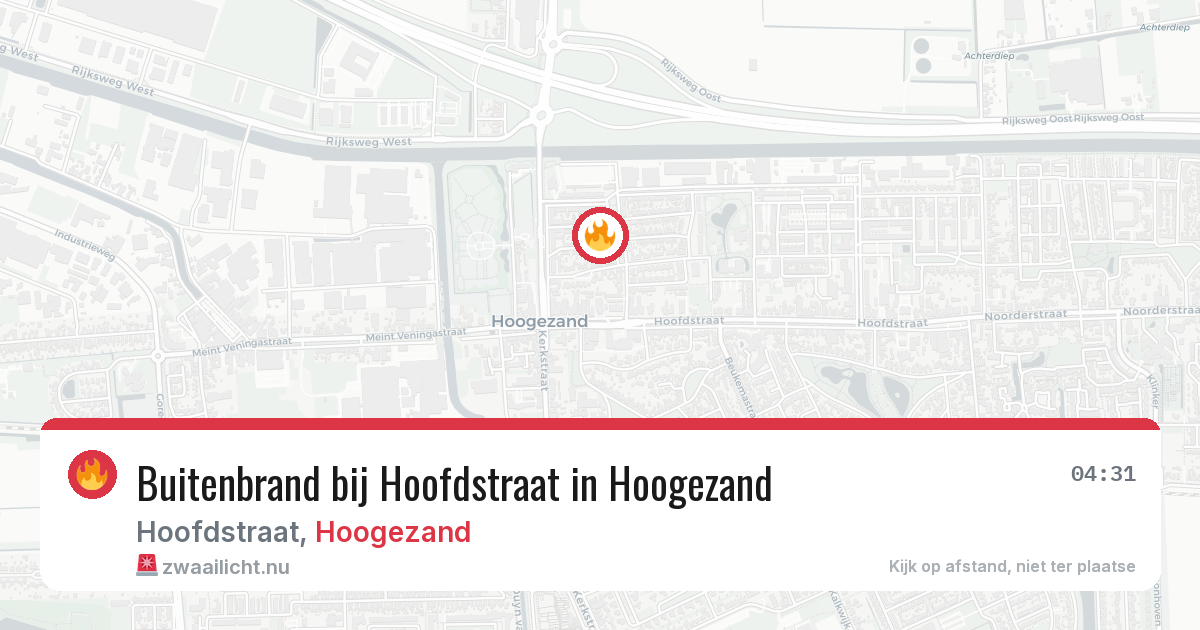 Buitenbrand bij Hoofdstraat in Hoogezand — 17 mrt 2026