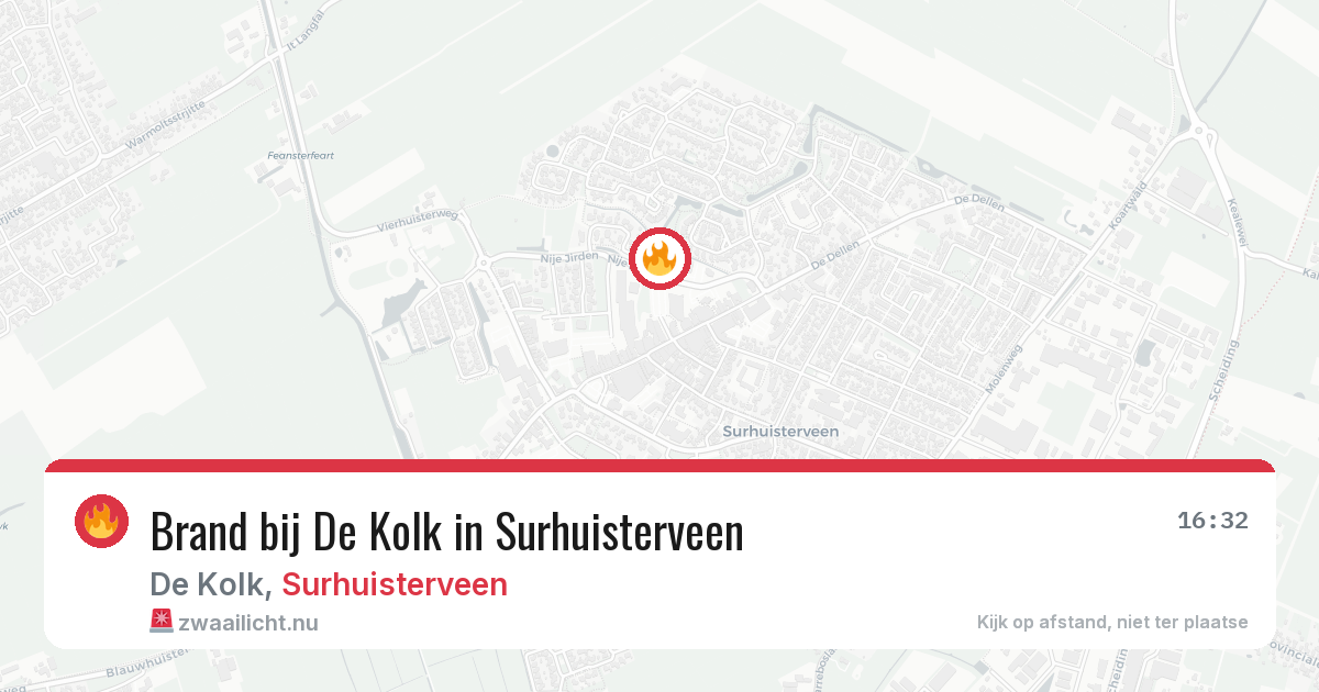 Brand bij De Kolk in Surhuisterveen — 28 mei 2026