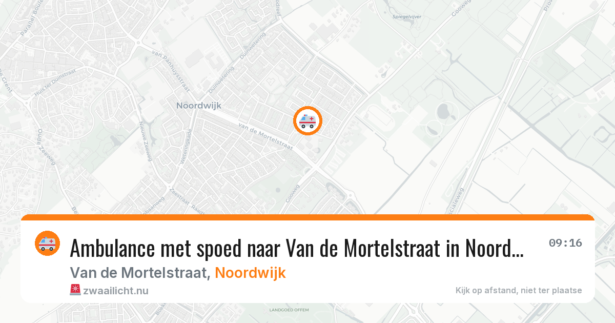 Ambulance met spoed naar Van de Mortelstraat in Noordwijk — 21 mei 2026