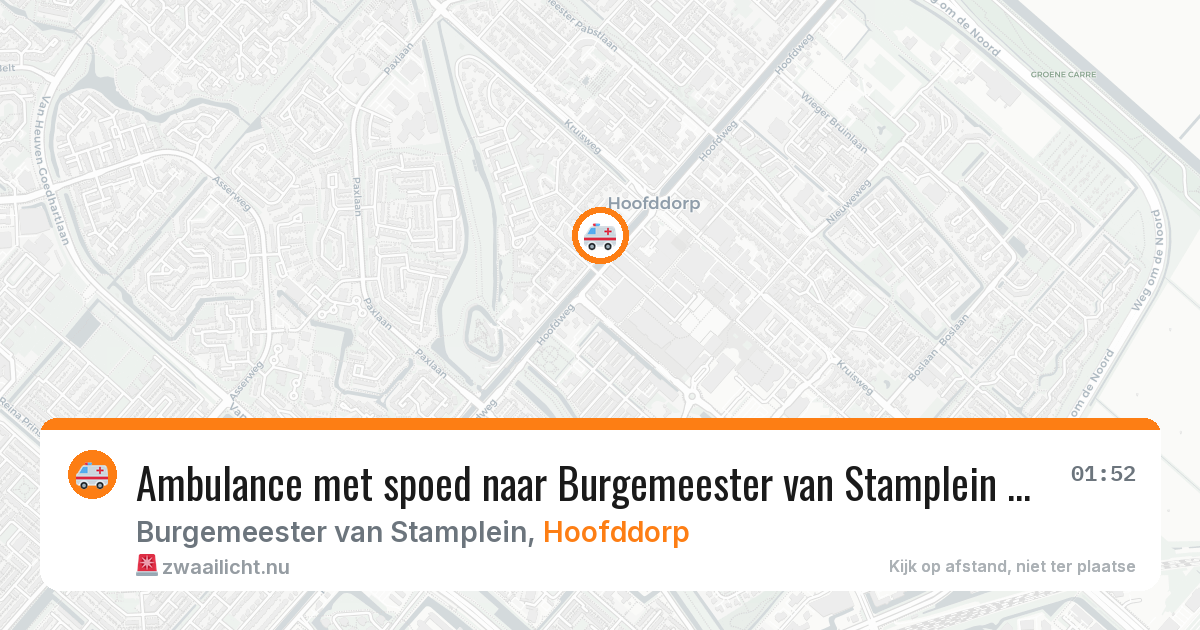 Ambulance met spoed naar Burgemeester van Stamplein in Hoofddorp — 10 jul 2026