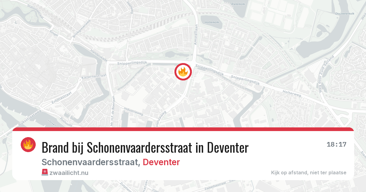 Brand bij Schonenvaardersstraat in Deventer — 24 mei 2026