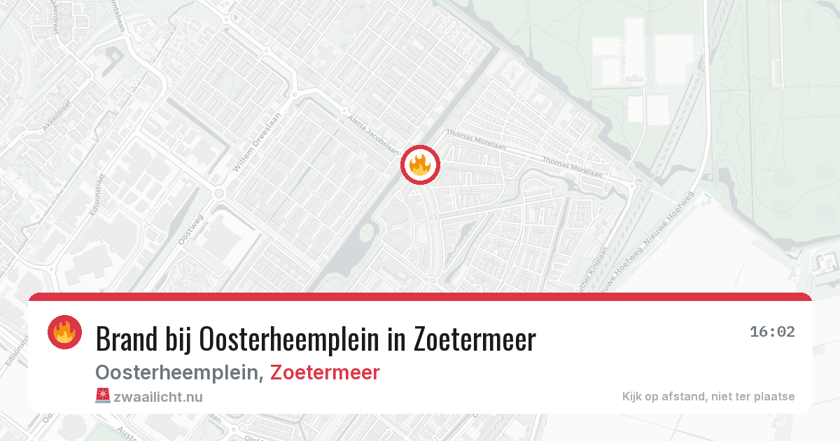 Brand bij Oosterheemplein in Zoetermeer — 7 apr 2026