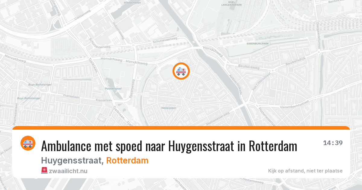 Ambulance met spoed naar Huygensstraat in Rotterdam — 14 mei 2026