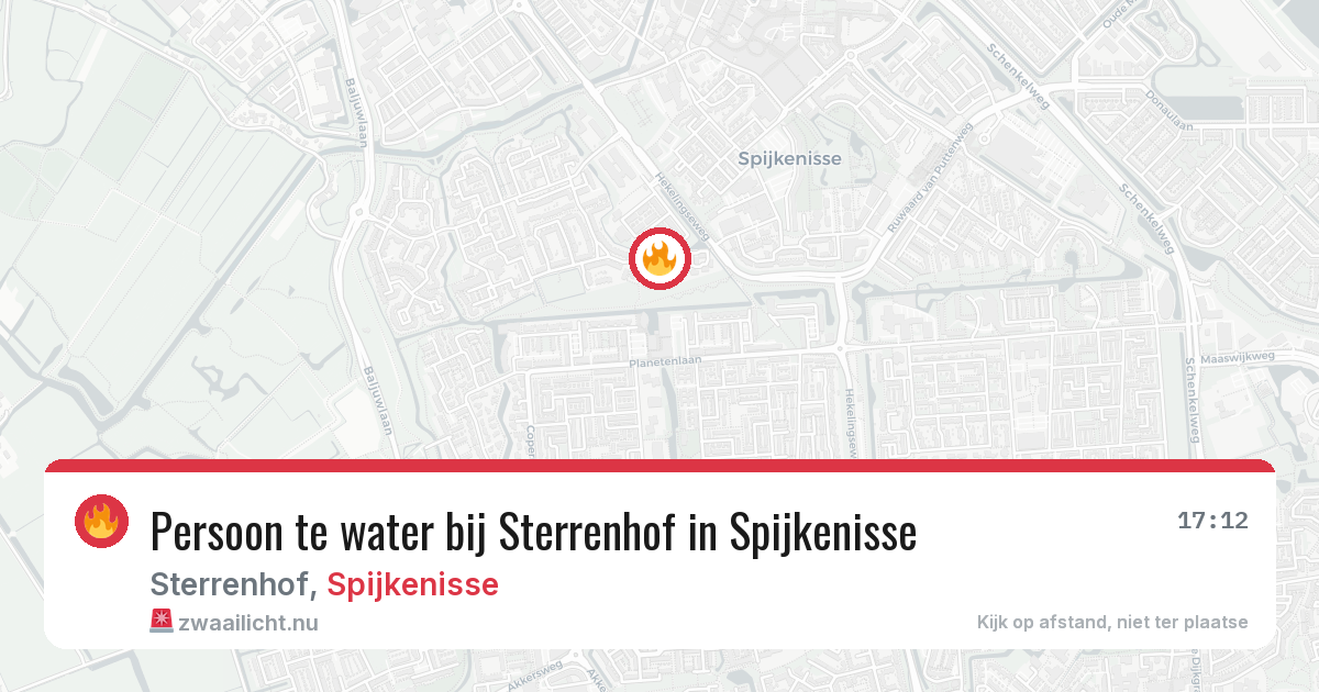 Persoon te water bij Sterrenhof in Spijkenisse — 12 mei 2026