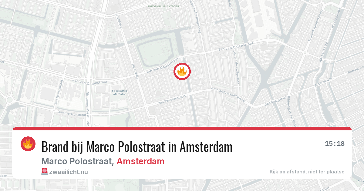 Brand bij Marco Polostraat in Amsterdam — 18 jul 2026