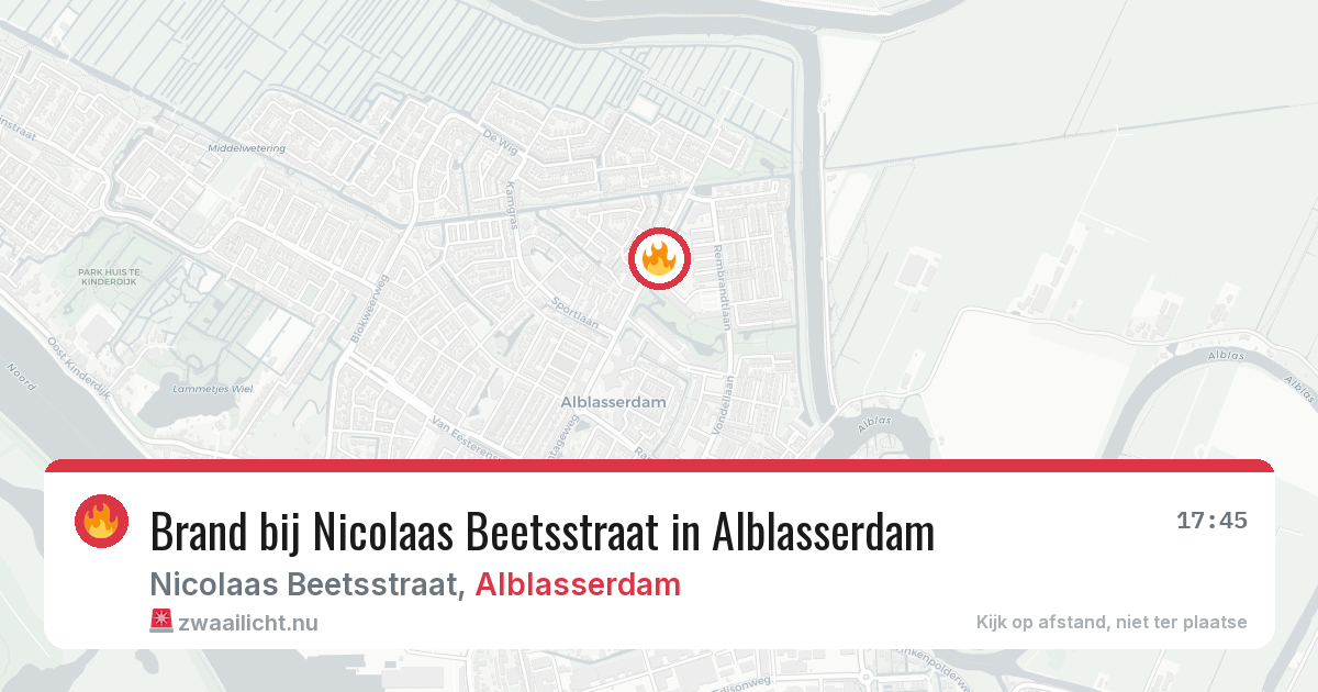 Brand bij Nicolaas Beetsstraat in Alblasserdam — 4 mei 2026
