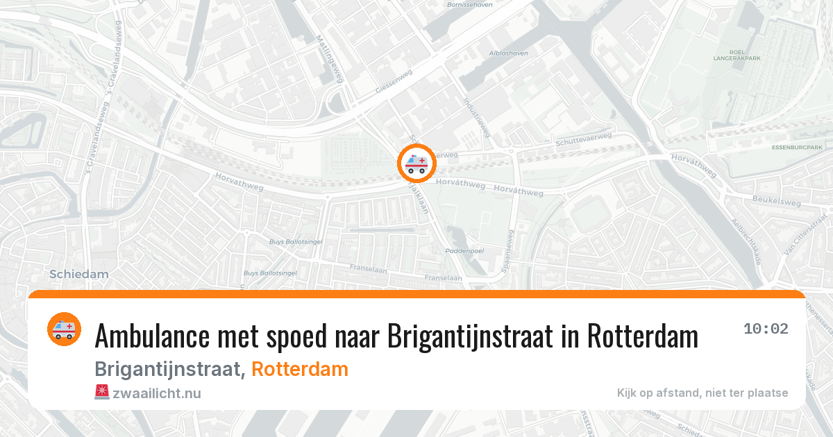 Ambulance met spoed naar Brigantijnstraat in Rotterdam — 18 mei 2026