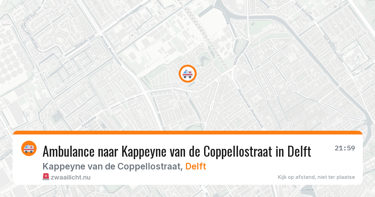 Ambulance naar Kappeyne van de Coppellostraat in Delft — 11 mei 2026