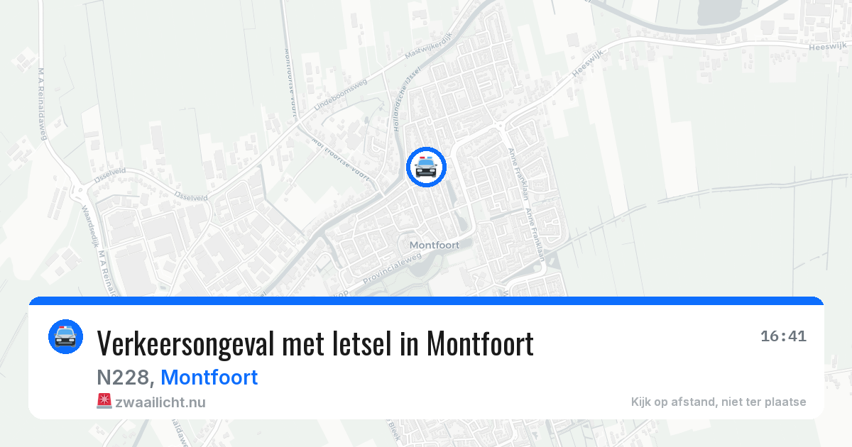 Verkeersongeval met letsel in Montfoort — 26 mei 2026