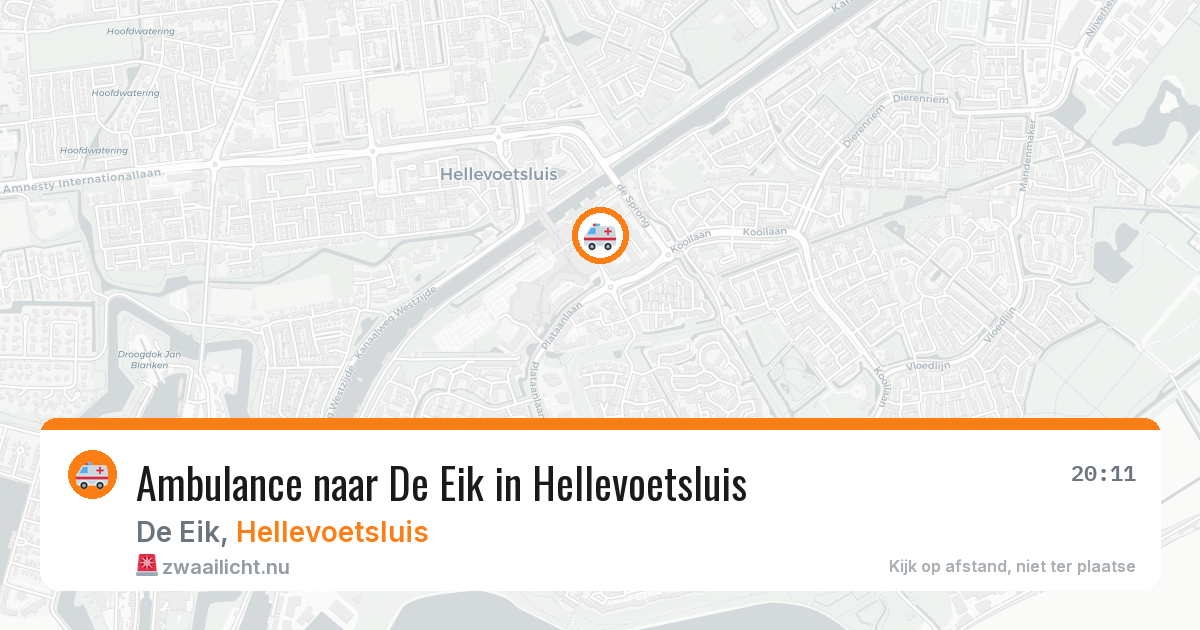 Ambulance naar De Eik in Hellevoetsluis — 13 jul 2026