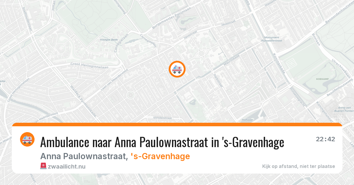 Ambulance naar Anna Paulownastraat in 's-Gravenhage — 11 mei 2026