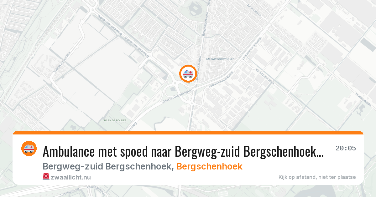 Ambulance met spoed naar Bergweg-zuid Bergschenhoek in Bergschenhoek — 15 jul 2026