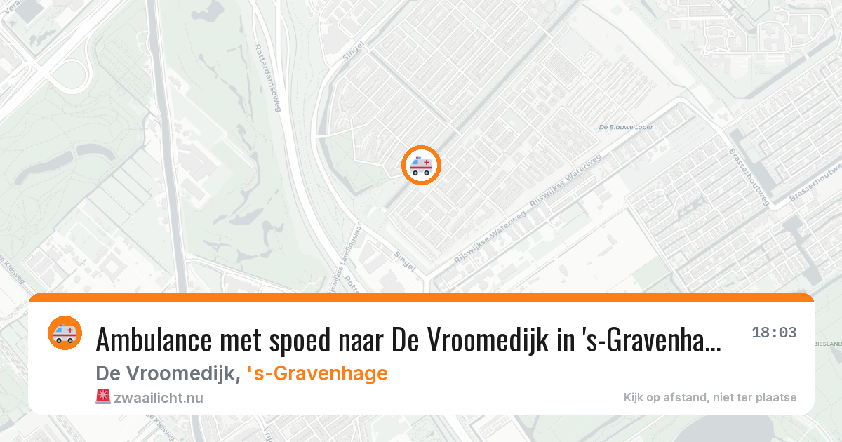 Ambulance met spoed naar De Vroomedijk in 's-Gravenhage — 4 jun 2026