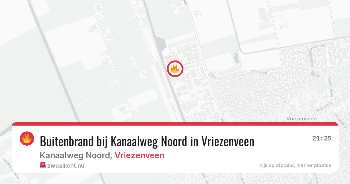 Buitenbrand bij Kanaalweg Noord in Vriezenveen — 16 jul 2026