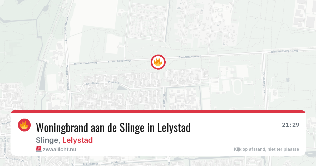 Woningbrand aan de Slinge in Lelystad — 30 mei 2026
